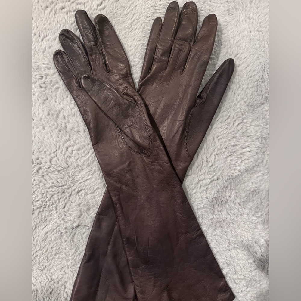 Essentials Long London Tan Leather Gloves